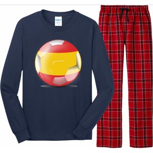 Soccer Ball Country Flag Spain Long Sleeve Pajama Set