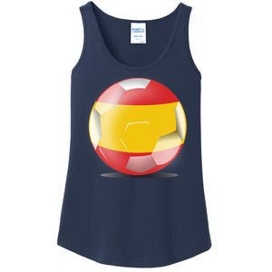 Soccer Ball Country Flag Spain Ladies Essential Tank