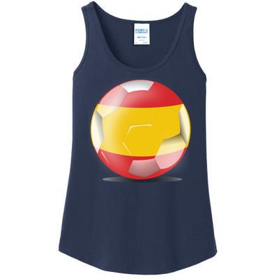 Soccer Ball Country Flag Spain Ladies Essential Tank