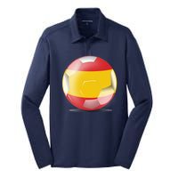 Soccer Ball Country Flag Spain Silk Touch Performance Long Sleeve Polo