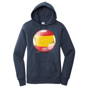 Soccer Ball Country Flag Spain Women's Pullover Hoodie