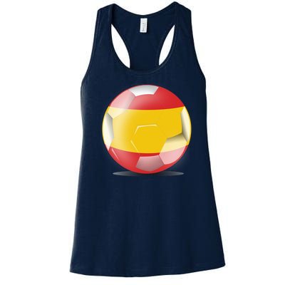 Soccer Ball Country Flag Spain Women's Racerback Tank