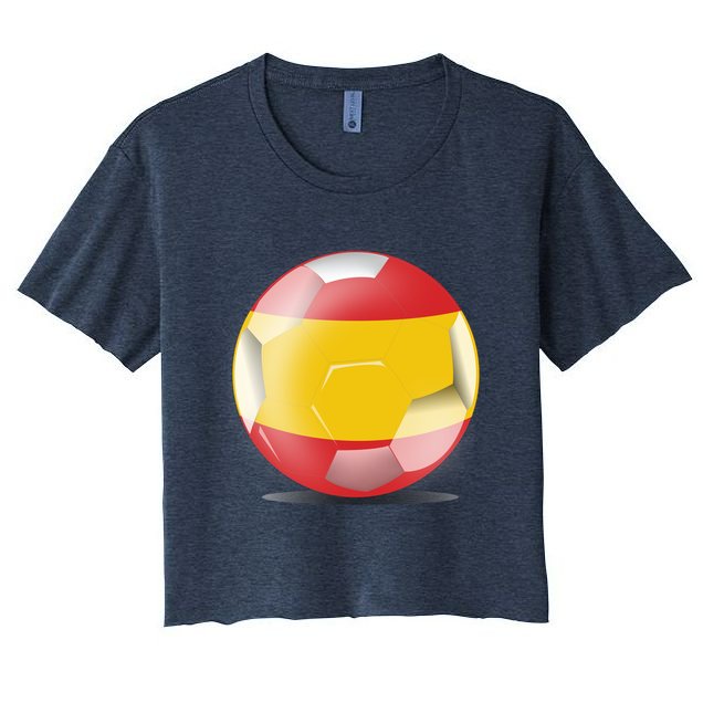 Soccer Ball Country Flag Spain Crop Top