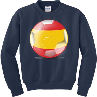 Soccer Ball Country Flag Spain Kids Sweatshirt