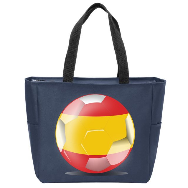 Soccer Ball Country Flag Spain Zip Tote Bag