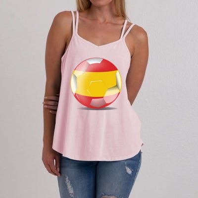 Soccer Ball Country Flag Spain Women's Strappy Tank