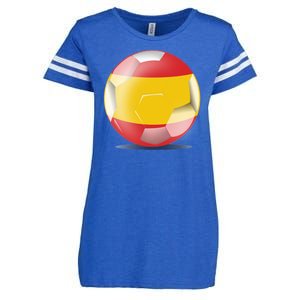 Soccer Ball Country Flag Spain Enza Ladies Jersey Football T-Shirt