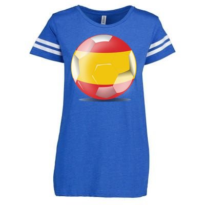 Soccer Ball Country Flag Spain Enza Ladies Jersey Football T-Shirt