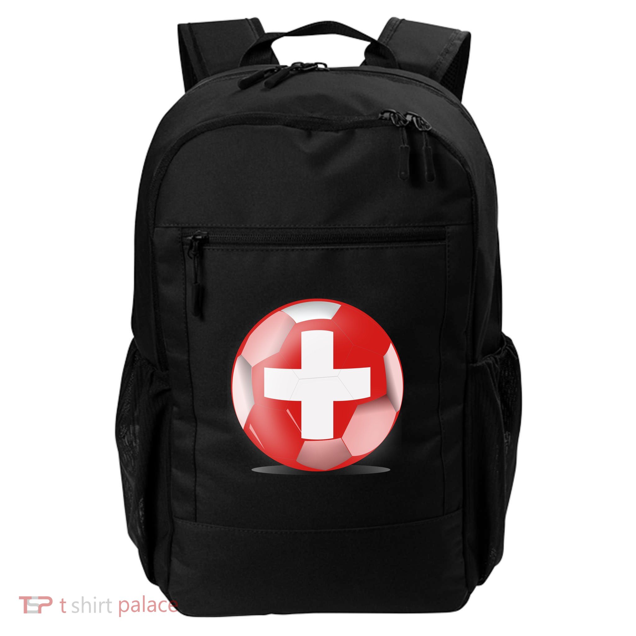 Soccer Ball Country Flag Switzerland Backpack