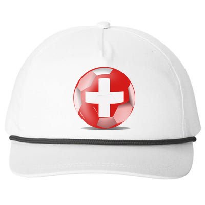 Soccer Ball Country Flag Switzerland Snapback Five-Panel Rope Hat