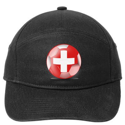 Soccer Ball Country Flag Switzerland 7-Panel Snapback Hat