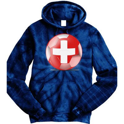 Soccer Ball Country Flag Switzerland Tie Dye Hoodie