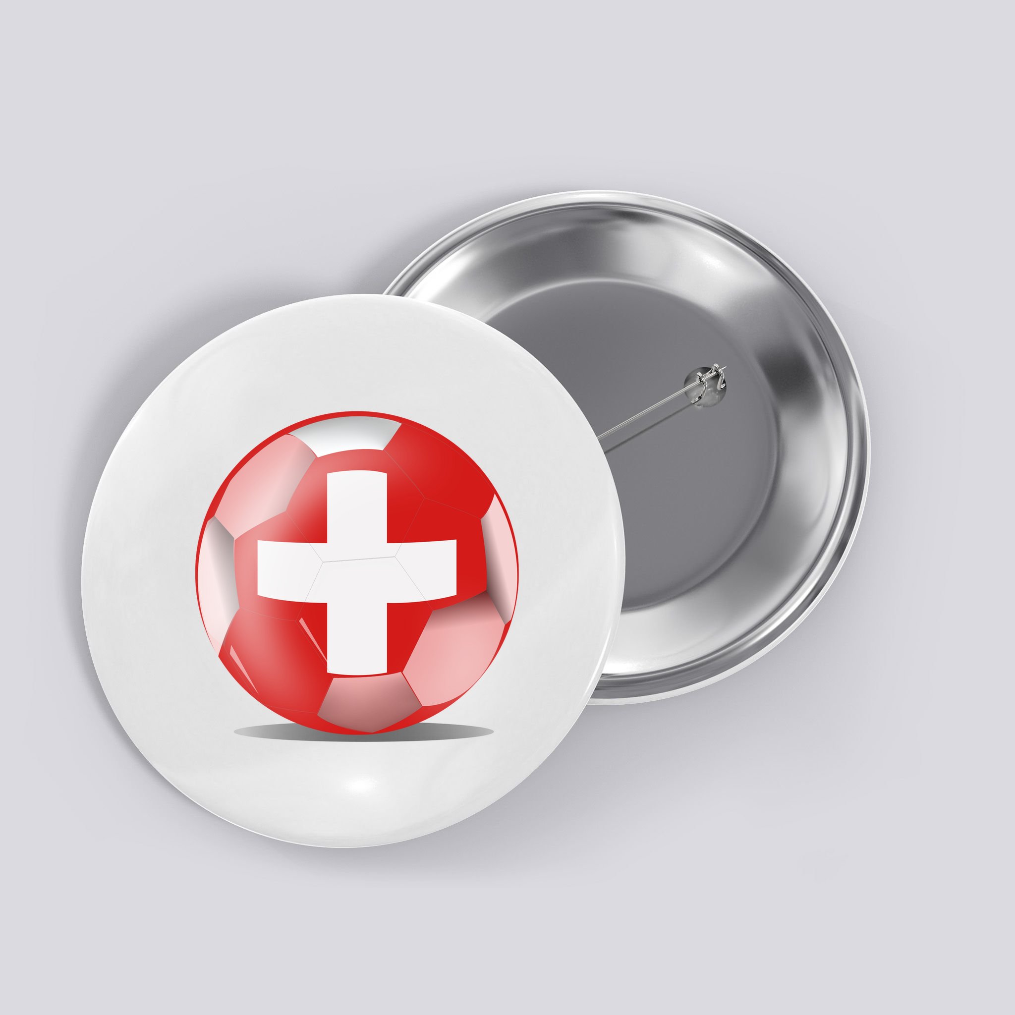 Soccer Ball Country Flag Switzerland Button