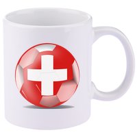 Soccer Ball Country Flag Switzerland 11oz C Handle Ceramic Mug
