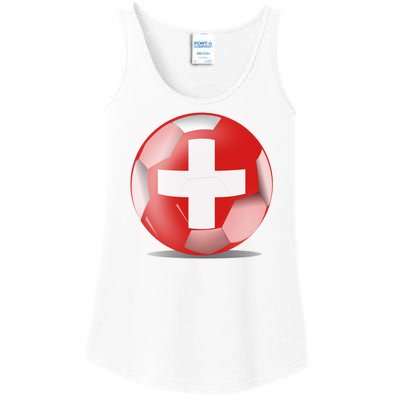 Soccer Ball Country Flag Switzerland Ladies Essential Tank