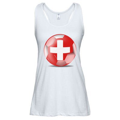 Soccer Ball Country Flag Switzerland Ladies Essential Flowy Tank