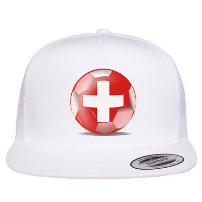 Soccer Ball Country Flag Switzerland Flatbill Hat