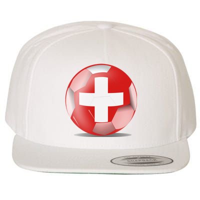 Soccer Ball Country Flag Switzerland Wool Snapback Cap