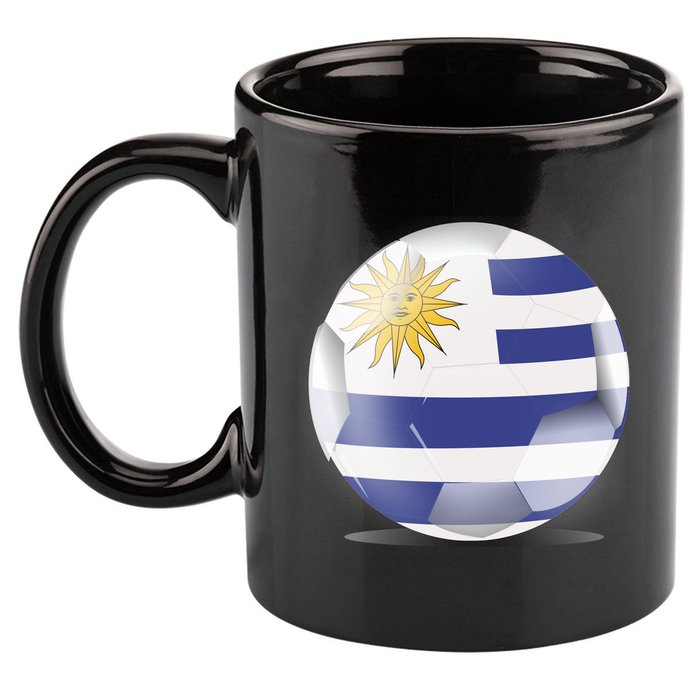 Soccer Ball Country Flag Uruguay 11oz C Handle Ceramic Mug