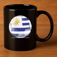 Soccer Ball Country Flag Uruguay 11oz C Handle Ceramic Mug
