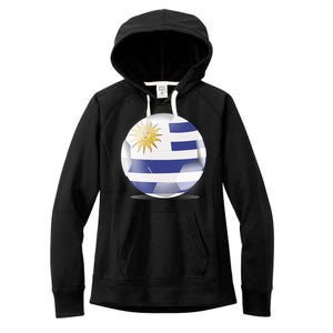 Soccer Ball Country Flag Uruguay Women's Fleece Hoodie