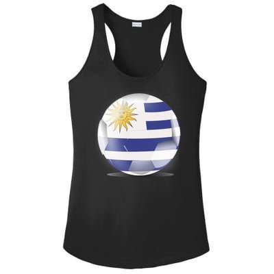 Soccer Ball Country Flag Uruguay Ladies PosiCharge Competitor Racerback Tank