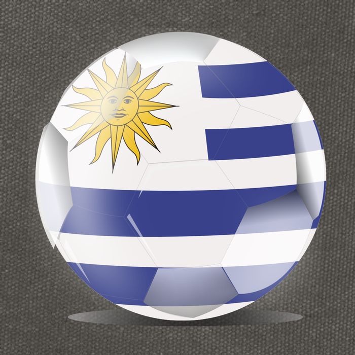 Soccer Ball Country Flag Uruguay Cotton Canvas Backpack