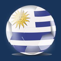 Soccer Ball Country Flag Uruguay 7 Panel Mesh Trucker Snapback Hat