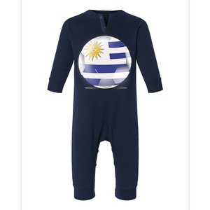 Soccer Ball Country Flag Uruguay Infant Fleece One Piece