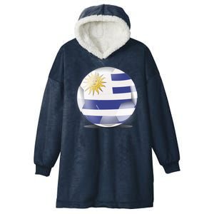 Soccer Ball Country Flag Uruguay Hooded Wearable Blanket