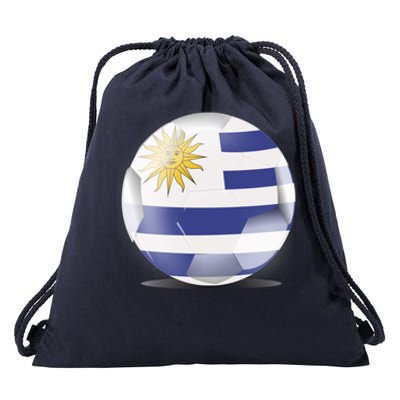 Soccer Ball Country Flag Uruguay Drawstring Bag