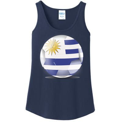 Soccer Ball Country Flag Uruguay Ladies Essential Tank