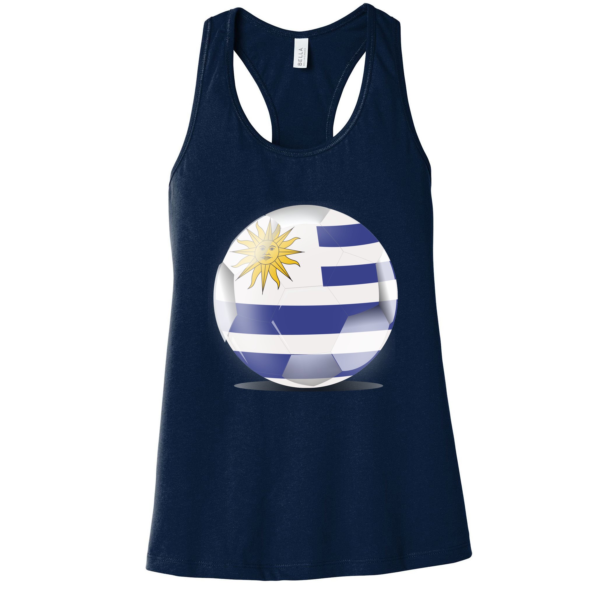 Soccer Ball Country Flag Uruguay Womens Tank Top
