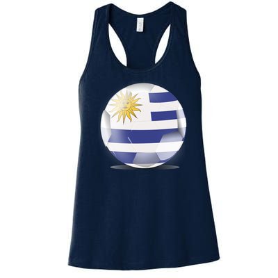 Soccer Ball Country Flag Uruguay Women's Racerback Tank