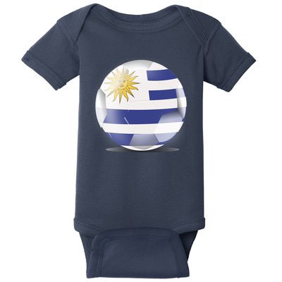 Soccer Ball Country Flag Uruguay Baby Bodysuit