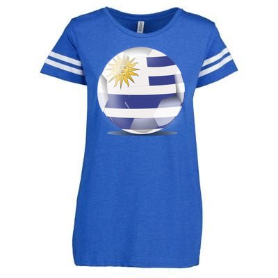 Soccer Ball Country Flag Uruguay Enza Ladies Jersey Football T-Shirt