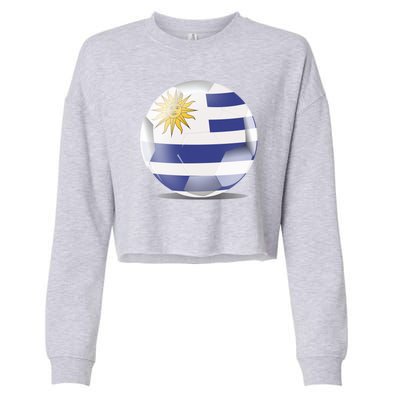 Soccer Ball Country Flag Uruguay Cropped Pullover Crew