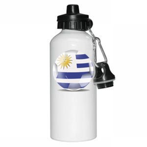 Soccer Ball Country Flag Uruguay Aluminum Water Bottle