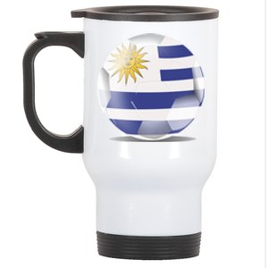 Soccer Ball Country Flag Uruguay Stainless Steel Travel Mug