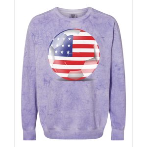 Soccer Ball Country Flag USA Colorblast Crewneck Sweatshirt