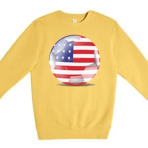 Soccer Ball Country Flag USA Premium Crewneck Sweatshirt