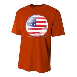 Soccer Ball Country Flag USA Performance Sprint T-Shirt