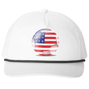 Soccer Ball Country Flag USA Snapback Five-Panel Rope Hat