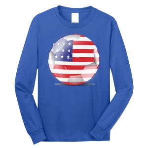 Soccer Ball Country Flag USA Long Sleeve Shirt