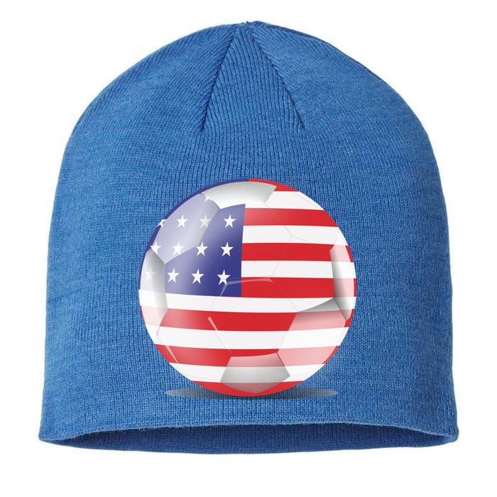 Soccer Ball Country Flag USA Sustainable Beanie