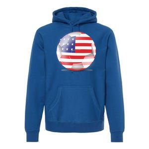 Soccer Ball Country Flag USA Premium Hoodie