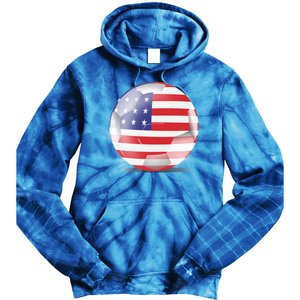 Soccer Ball Country Flag USA Tie Dye Hoodie