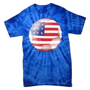 Soccer Ball Country Flag USA Tie-Dye T-Shirt