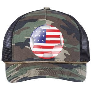 Soccer Ball Country Flag USA Retro Rope Trucker Hat Cap