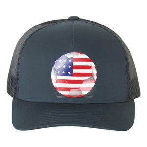 Soccer Ball Country Flag USA Yupoong Adult 5-Panel Trucker Hat